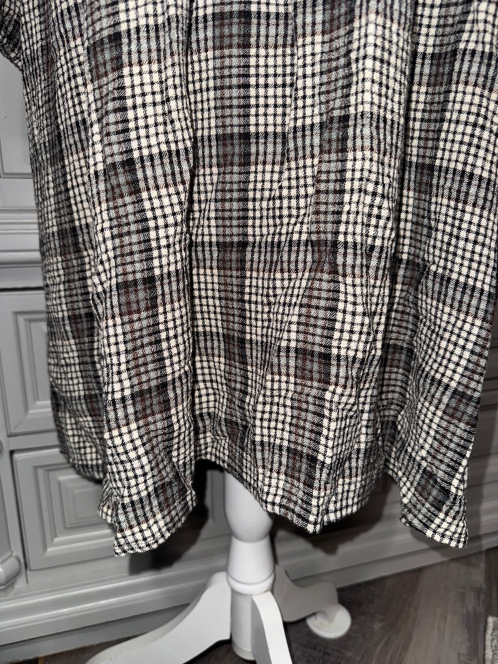 NWOT Cato Black and White Plaid Tie-Neck Women’s Dress With Pockets Size XL - Picture 5 of 14